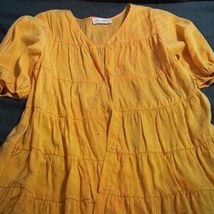 Zara Mustard Button-Up Top